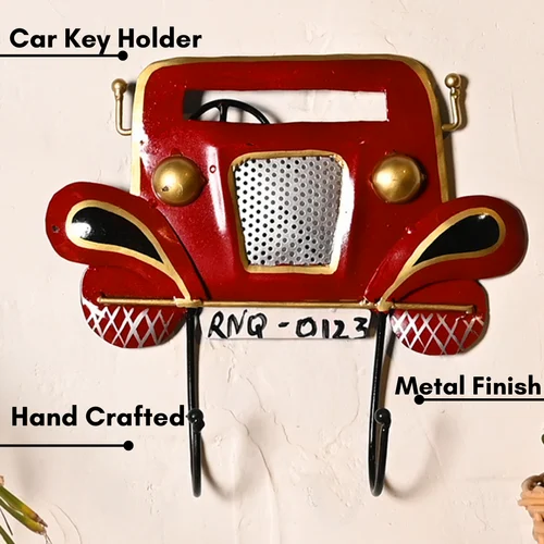 Stylish Metal Finish Car Key Holder – Wall Mounted Decor for Home & Office