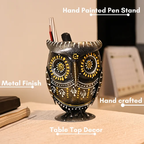 Metal Owl Pen Stand – Artistic Handcrafted Stationery Holder for Table Decor