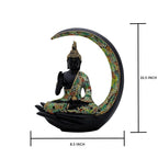 Resin Buddha Hand Statue Black & Gold Abhaya Mudra Sculpture