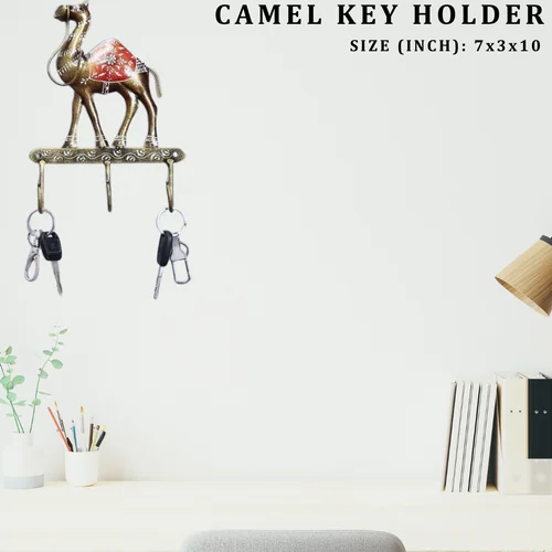 Elegant Metal Camel Key Hanger – Decorative Wall Mounted Organizer for Home & Entryway