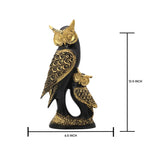 Black & Gold Owl Sculpture - Elegant Home & Office Decor