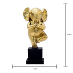 Golden Yoga Elephant Figurine - Meditative Elephant Statue for Home Decor