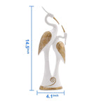 Elegant White and Gold Crane Statue for Home Decor - Perfect Gift Idea