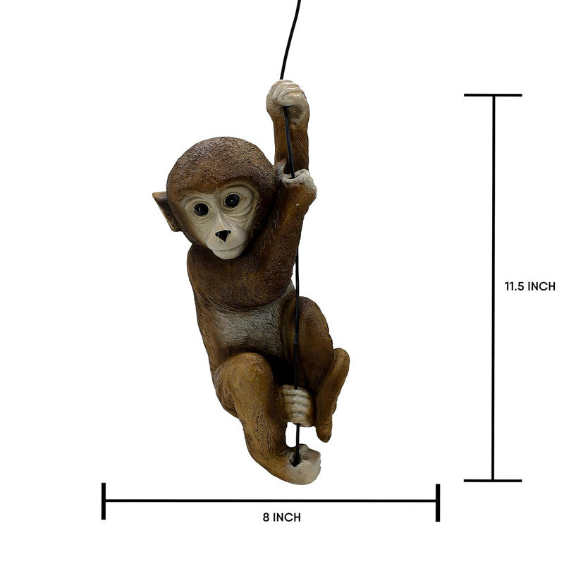Whimsical Hanging Monkey Garden Sculpture - Resin Chimp Ornament for Indoor & Outdoor Decor