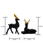 Elegant Black Deer Statues with Golden Antlers - Perfect Home Decor for Modern Living Spaces