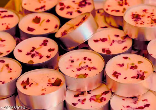 Rose Scented Tea-Light Candles with Real Rose Leaf – Set of 30