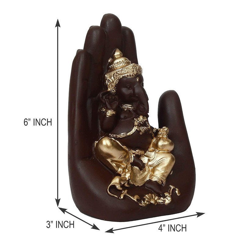 Elegant Black & Gold Ganesha Idol in Hand Design