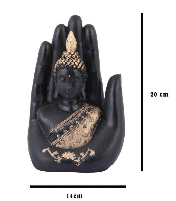 Handcrafted Lord Meditating Hand Palm Buddha Idol Statue