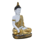 White and Gold Buddha Statue , 28 cm x 18 cm