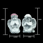 White Praying Decorative Angel Figurines with Wings Set of 2