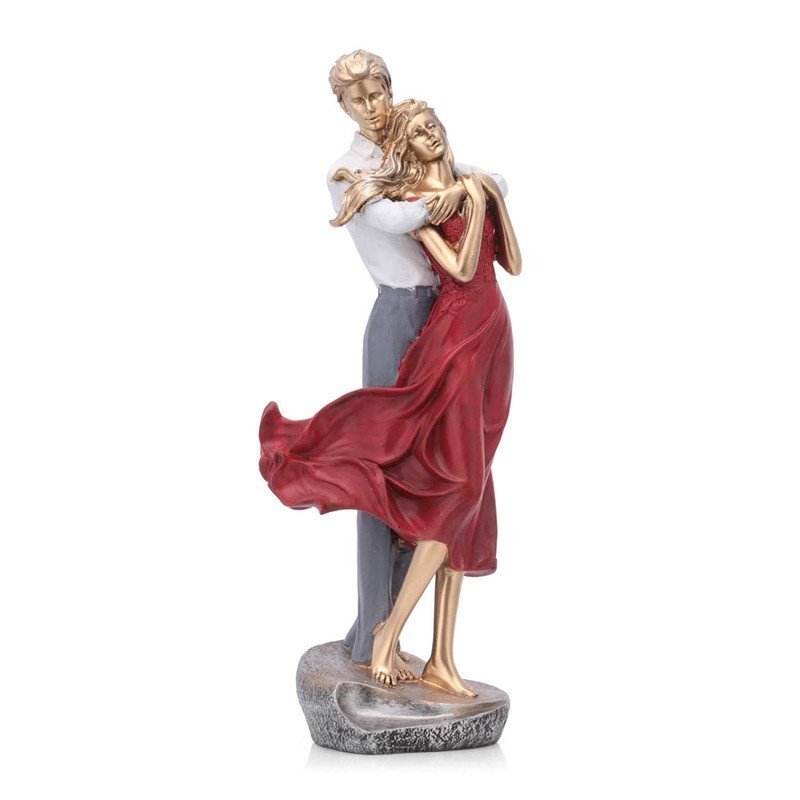 Golden Romantic Dancing Couple Figurine