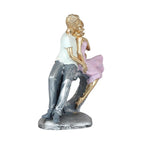 Hand-Painted Couple on Bench Love Statue