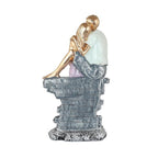 Hand-Painted Resin Couple on Bench Statue