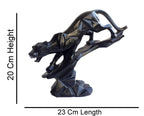 Black Panther Sculpture - Geometric Art Piece Featuring a Majestic Big Cat