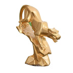 Golden Geometric Leopard Sculpture - Modern Artistic Home Decor
