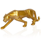 Modern Gold Panther Sculpture - Sleek Resin Animal Figurine for Home & Office Decor