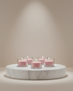 Round Scented Candles, Set Of 12, Rose Pink - Rose