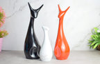 Stylish Abstract Cat Sculpture Trio - Modern Ceramic Art Decor for Living Room & Office