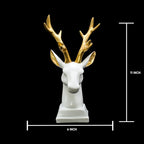 Modern Resin Deer Bust with Gold Antlers - Luxe Tabletop & Wall Accent for Home & Office Decor