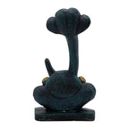 Matte Black Abstract Ganesha with Damru
