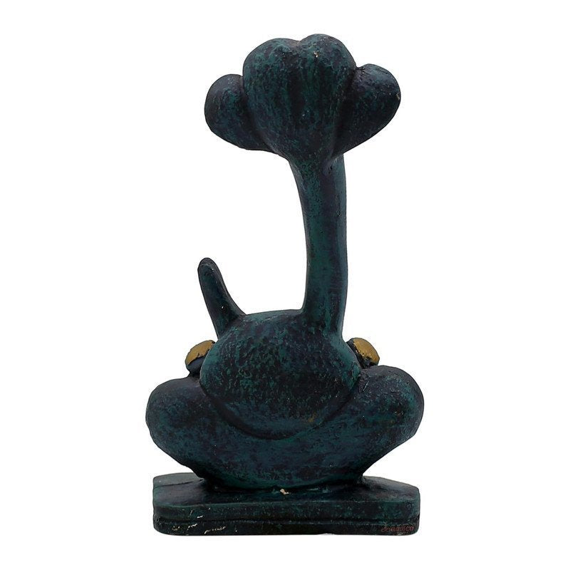 Matte Black Abstract Ganesha with Damru