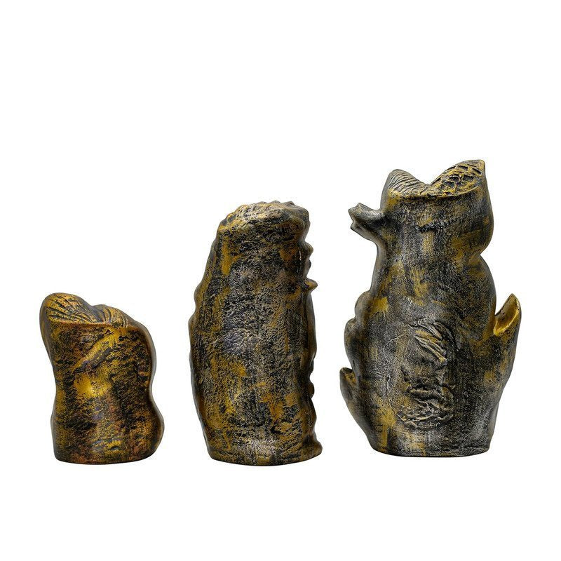 Decorative Buddha Statue Set of 3 with Gold and Silver Finish