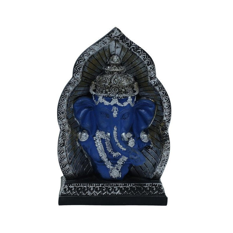 Handcrafted Blue & Silver Ganesha Statue