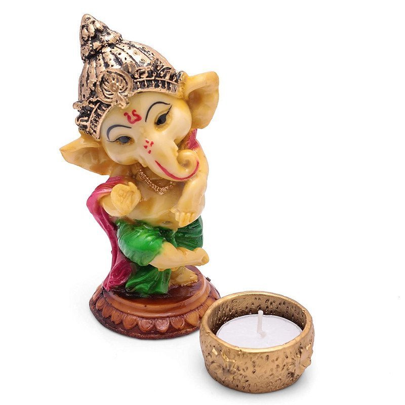 Handcrafted Ganesha Tea Light Candle Holder