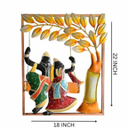 Metal Radha Krishna Jhula Frame | Decorative Swing Showpiece for Home Temple & Gift Purpose