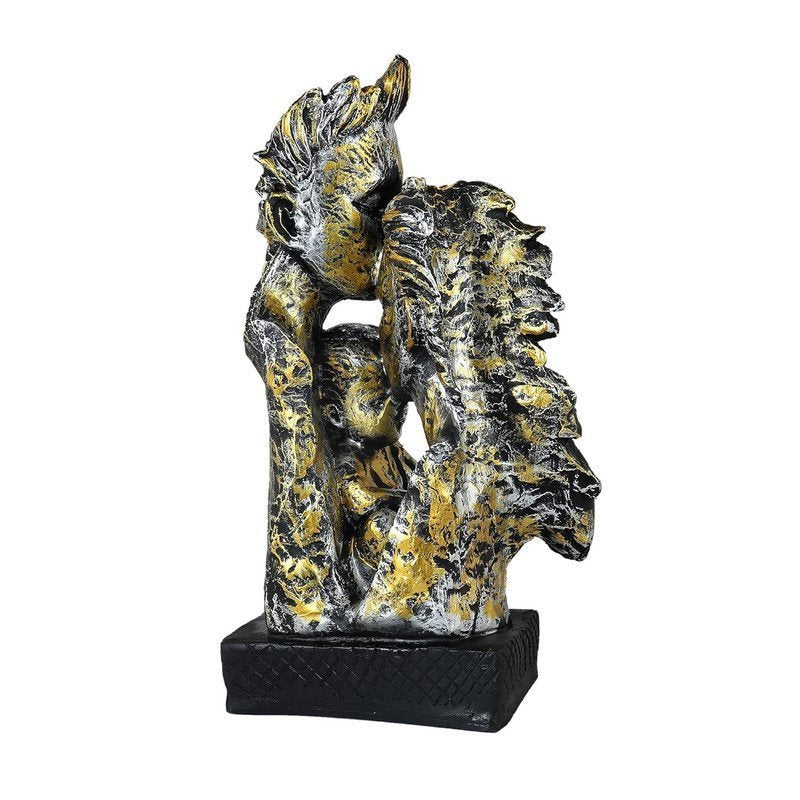 Golden Couple Statue - Romantic Love Figurine for Home Decor