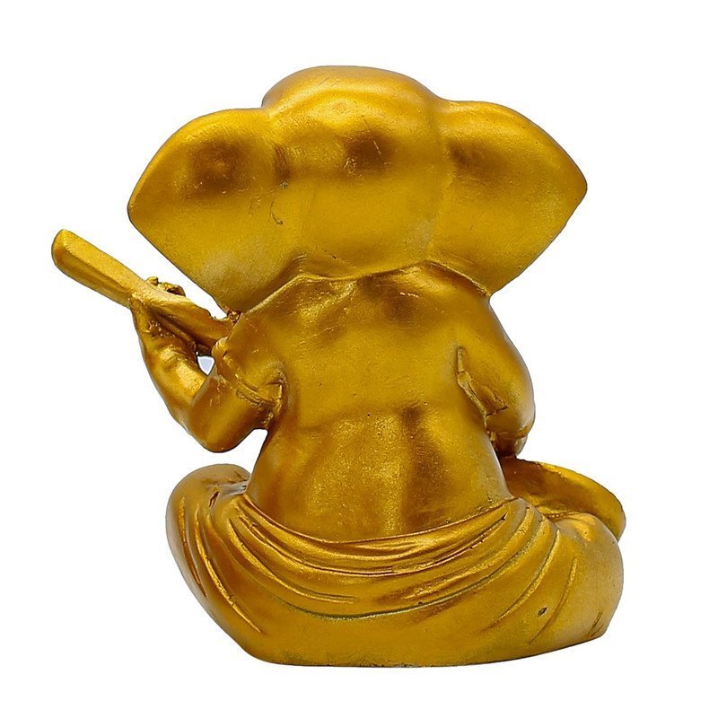 Golden Lord Ganesha Idol Playing Sitar