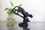 Black Panther Sculpture - Geometric Art Piece Featuring a Majestic Big Cat