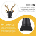 Elegant Black Deer Head with Gold Antlers - Contemporary Wall Hanging Sculpture