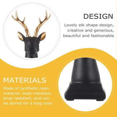 Elegant Black Deer Head with Gold Antlers - Contemporary Wall Hanging Sculpture