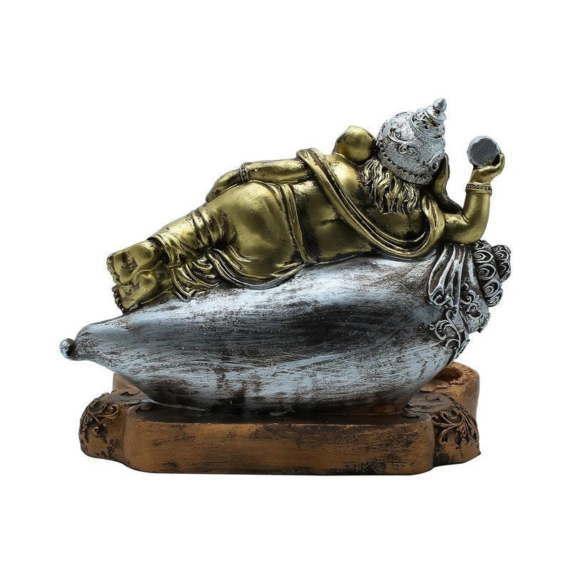 Gold & Silver Ganesha on Conch Shell