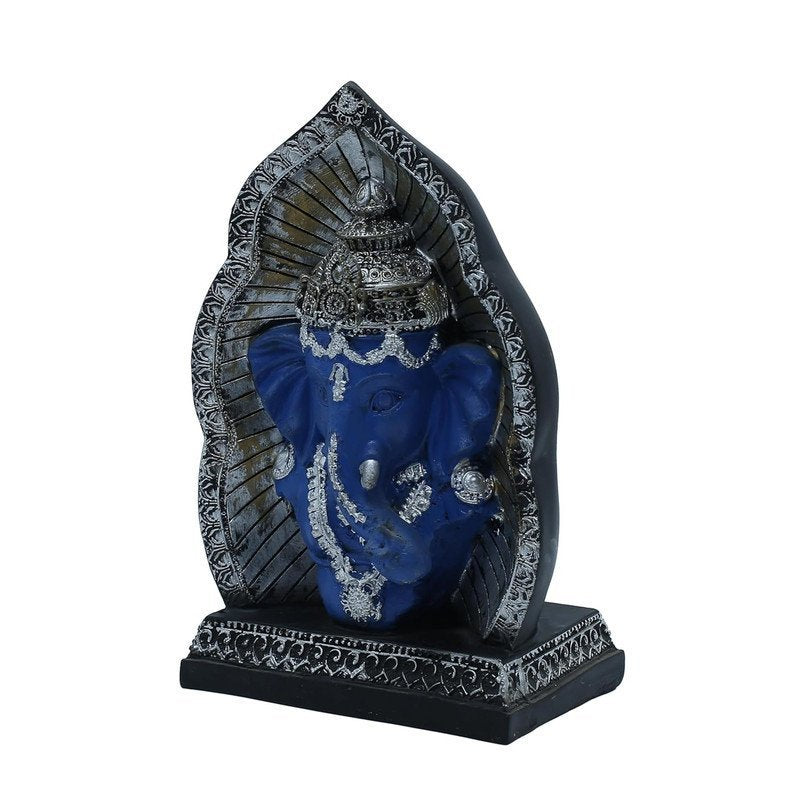 Handcrafted Blue & Silver Ganesha Statue