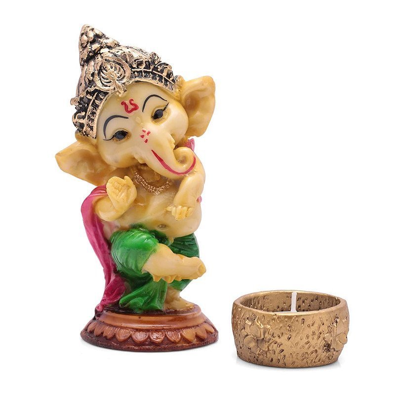 Handcrafted Ganesha Tea Light Candle Holder