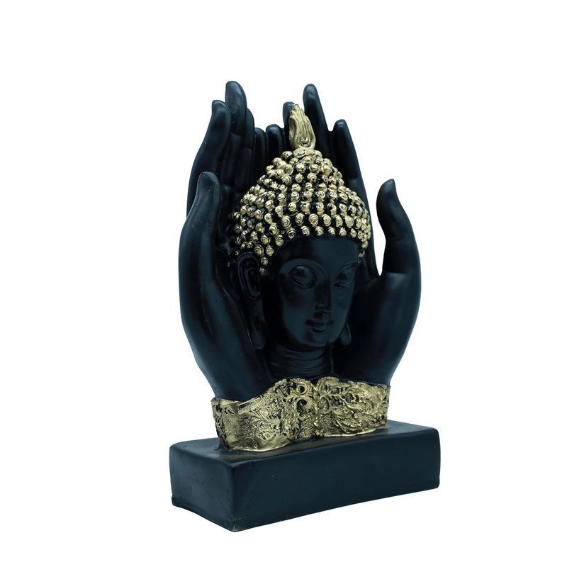 Gold Buddha Statue with Yoga Zen Accent and Feng Shui Ornament
