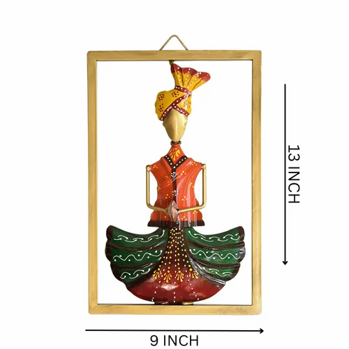 Decorative Multicolor Metal Sardar Frame | Handcrafted Individual Wall Art for Home Decor