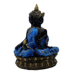 Buddha Statue Meditation Figurine with Gold-Accented Lotus Base, 34 cm x 25.4 cm