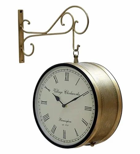 Classic Handcrafted Brass Clock – 8 Inch Metal Vintage Timepiece for Table & Living Room