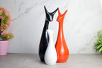 Stylish Abstract Cat Sculpture Trio - Modern Ceramic Art Decor for Living Room & Office