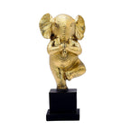 Golden Yoga Elephant Figurine - Meditative Elephant Statue for Home Decor