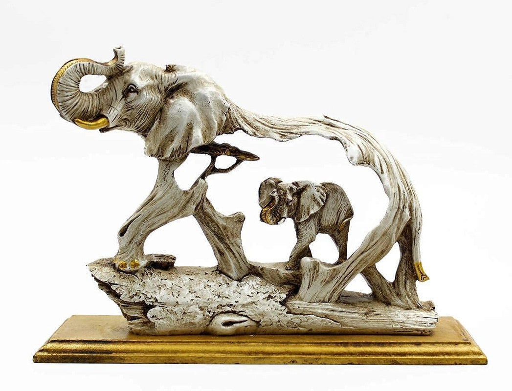 Artistic Resin Elephant Sculpture - Elegant Elephant Figurine for Home & Office Decor