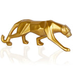 Modern Gold Panther Sculpture - Sleek Resin Animal Figurine for Home & Office Decor