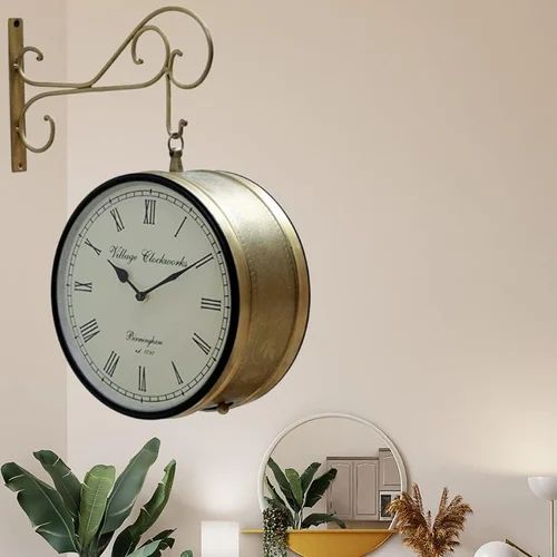 Classic Handcrafted Brass Clock – 8 Inch Metal Vintage Timepiece for Table & Living Room