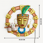 Murli Krishna Metal Wall Art | Handcrafted Wall Hanging for Home & Temple Decoration