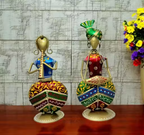 Metal Rajasthani Musician Showpiece Set – Handcrafted  Iron Figurines (Set of 2)