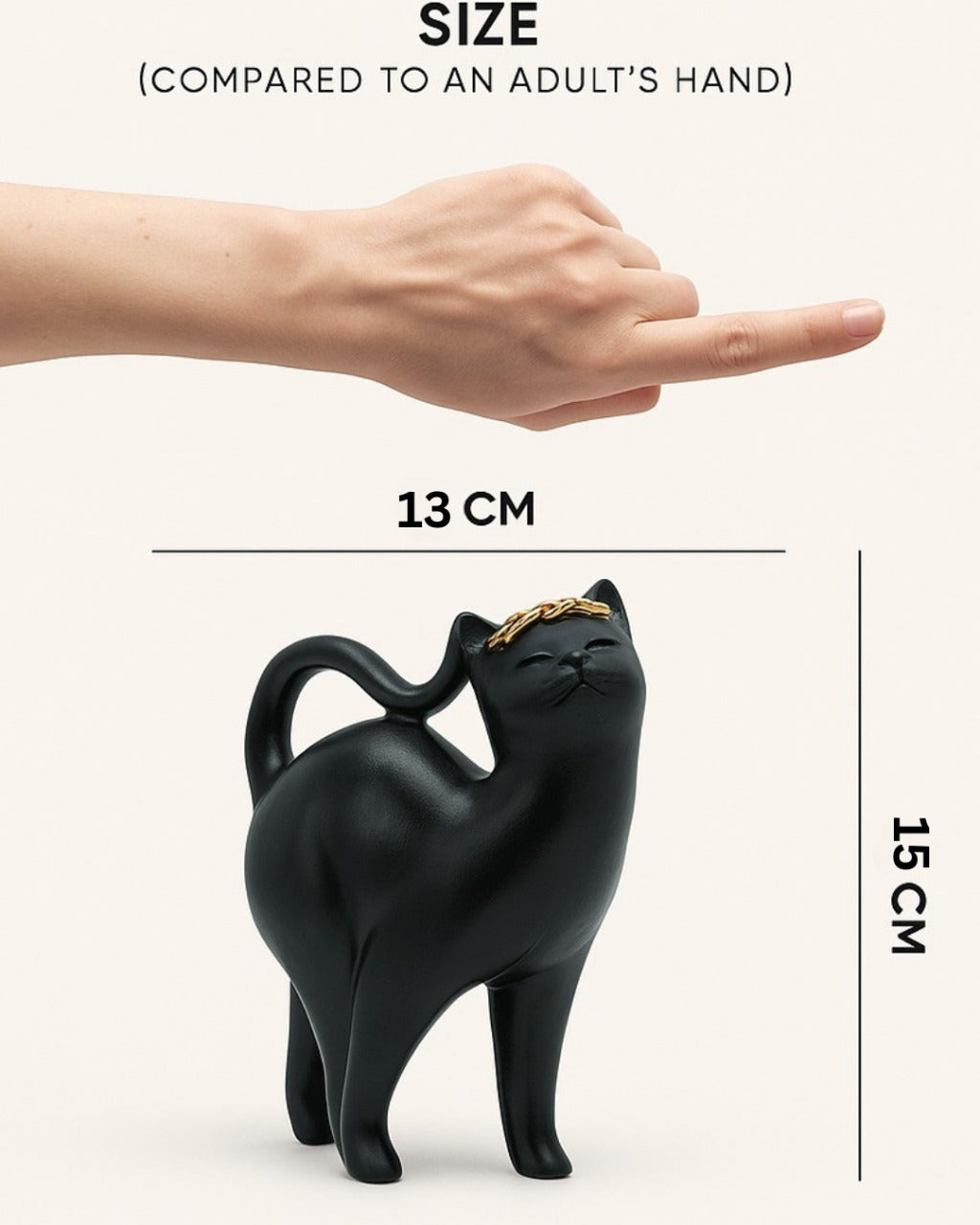 Elegant Black Cat Statue with Golden Accent - Modern Home Decor Inspiration