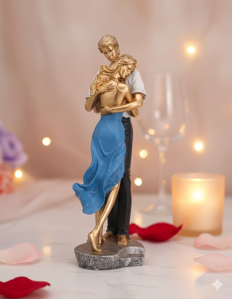 Golden Romantic Dancing Couple Figurine